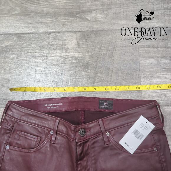 Adriano Goldschmied The Legging Ankle Faux Leather Jeans Size 27 (4) - Picture 3 of 6